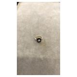 10K YELLOW GOLD ONYX & DIAMOND CHIP RING