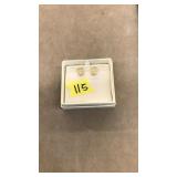 STERLING & GOLD PLATE EARRINGS W/ DIAMOND ACCENTS