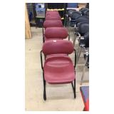 6 RED/BLACK COMFOR TECK CHAIRS