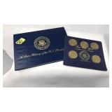 SOLID BRASS 5  U.S. PRESIDENTS COLLECTOR COINS