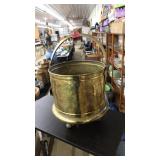 VNTG. ETCHED BRASS BUCKET WITH HANDLE