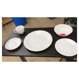 5 PC. WHITE FIESTA WARE DISHES