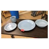 4 PC. LIGHT BLUE FIESTA WARE DISHES