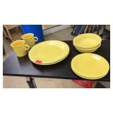 8 PC. YELLOW FIESTA WARE DISHES