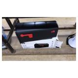 BLACK GALVANIZED STEEL POST MOUNT MAILBOX, IN BOX
