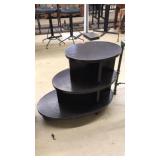 DARK WOOD 3 TIER SIDE TABLE