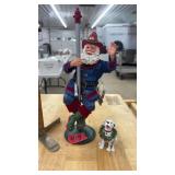 FIREMAN SANTA FIGURINE BY CLOTHTIQUE WITH DOG