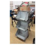 RUSTIC 3 BIN SHELF STORAGE