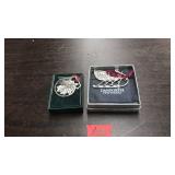 2 PEWTER CHRISTMAS ORNAMENTS