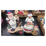 YANKEES SANTA & MRS. CLAUSE FIGURINES