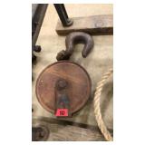 ANTQ. CAST IRON PULLEY