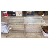 PAIR OF METAL & GLASS ACCENT TABLES