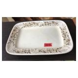 STAFFORDSHIRE FLORAL BROWN SERVING TRAY