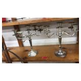 PAIR OF SILVERPLATED CANDELABRAS