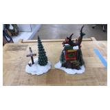2 DEPT 56 WINTER FIGURES: CLUBHOUSE & LET IT SNOW