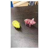BLOWN GLASS PIG PAPER WEIGHTS