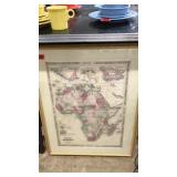 FRAMED JOHNSONS MAP OF AFRICA PRINT