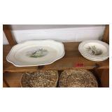 4 PC. VNTG. STEUBENVILLE PHEASANTS DISHES