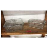 2 ANCHOR HOCKING GLASS LIDDED DISHES
