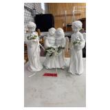 SINGING ANGEL FIGRUINE & 2 "WEDDING" ANGEL FIGURES