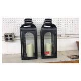 PAIR OF DECORATIVE CANDLE HOLDER LANTERNS