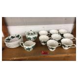 19 PC. WEDGEWOOD "NAPOLEON IVY" TEA SET
