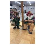 FISHERMAN SANTA & LITTLE BOY FISHERMAN FIGURINE