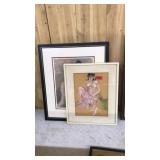 2 FRAMED/SIGNED WOMEN PRINTS