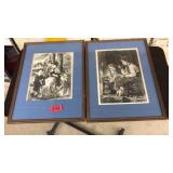 PAIR OF FRAMED B&W PRINTS