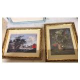 PAIR OF DECORATIVE GOLD FRAMED PRINTS