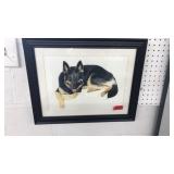 FRAMED/SIGNED GERMAN SHEPARD PORTRAIT