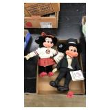 VNTG. APPLAUSE MICKEY & MINNIE MOUSE PLUSH DOLLS