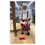 SANTA AND LITTLE GIRL DANCING, CLOTHTIQUE FIGURINE