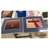 2 FRAMED PHOTO PRINTS SIGNED LOU