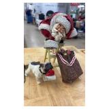 3 PC. SANTA UP A LADDER, CLOTHTIQUE FIGURINE