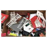 2 FLATS OF PLASTIC TRAIN ACCESSORIES