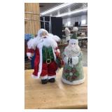2 SANTA FIGURINES
