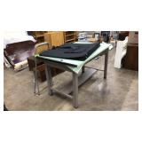 DRAFTING TABLE, STOOL AND PORTFOLIO BAG