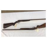 PAIR OF RUSTED SINGLE SHOT 12 GUAGE SHOTGUNS