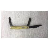 CASE XX 3 BLADE YELLOW BONE HANDLE KNIFE