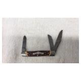 BOKER OLD STAG 3 BLADE BONE HANDLE KNIFE