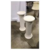 WHITE FLUTED ROMAN COLUMN STLE PEDESTAL