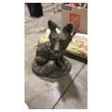 BRONZE TONE CONCRETE FOX STATUE