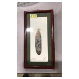 HAND PAINTED BIRDS ON FEATHER SCENE