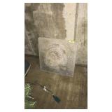 CONCRETE 18X18 PLAQUE RABBIT SCENE