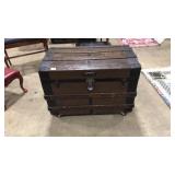 ANTIQUE SHIPS TRUNK ON WHEELS