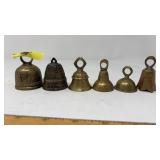 5 VNTG. MINI BRASS BELLS