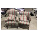 2 UPHOLSTERED ARM CHAIRS