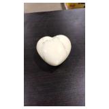 LIDDED HEART SHAPED MARBLE JEWELRY BOX