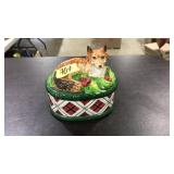 NORITAKE FOX LIDDED TRINKET DISH